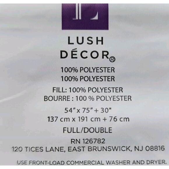 Lush Decor Gray Full Ruffle Skirt Bedspread 3PC Farmhouse Bedding Set Open Box - Picture 5 of 6